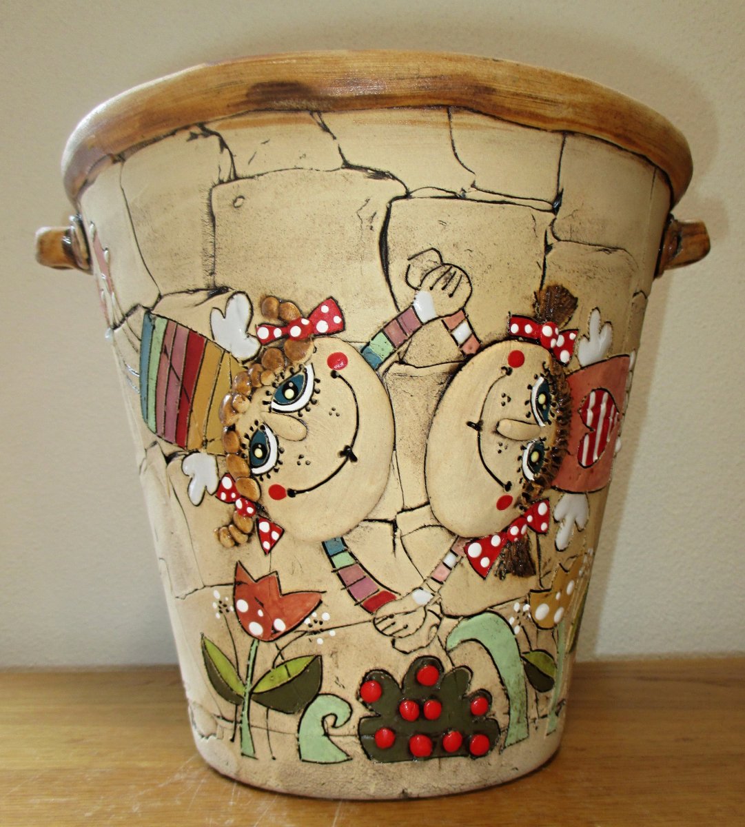 Obal na květináč s andílky