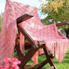 Pléd v lososové barvě