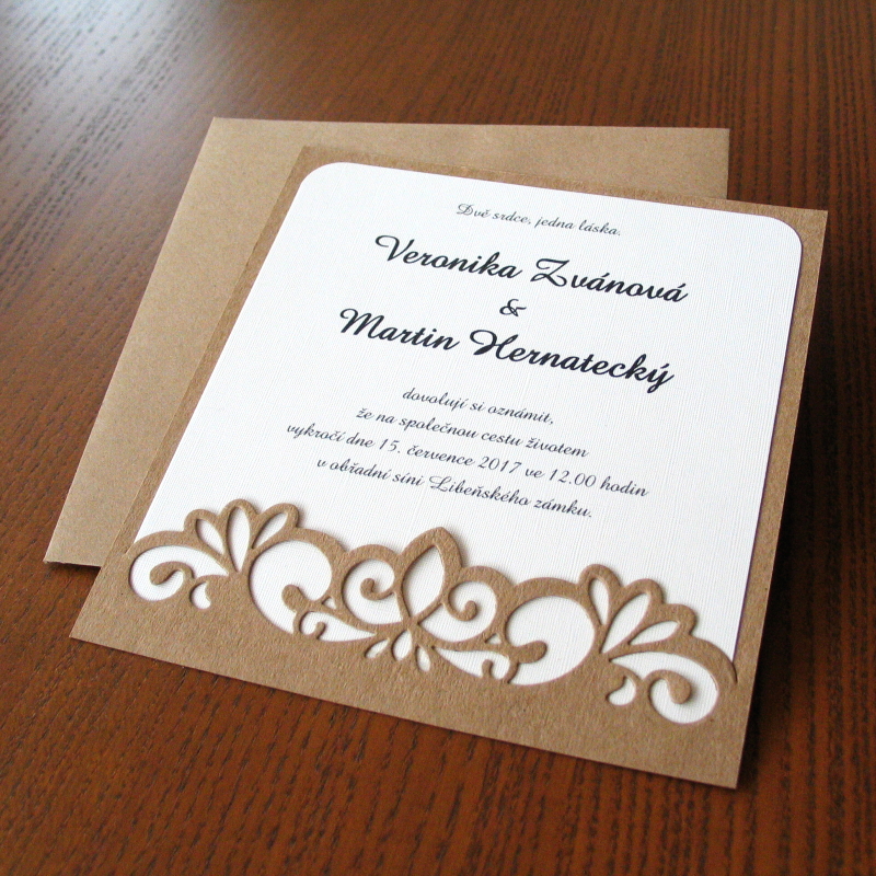 Svatební oznámení KRAFT s výřezem