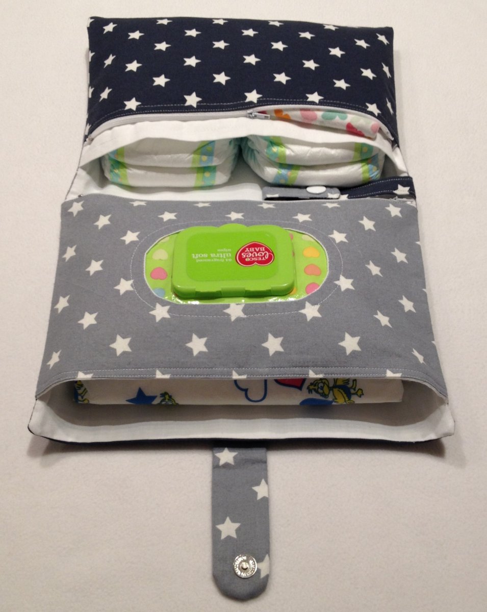 Plenkovník 4 v 1 - hvězdy na modré, 4 kapsy