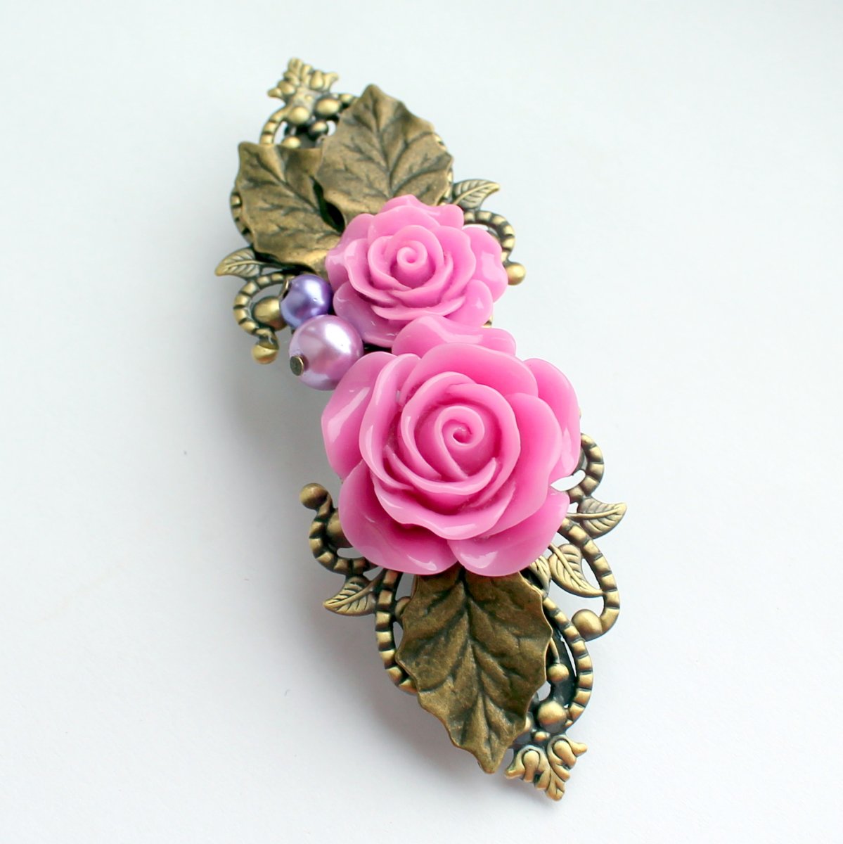 Květinová francouzská sponka do vlasů