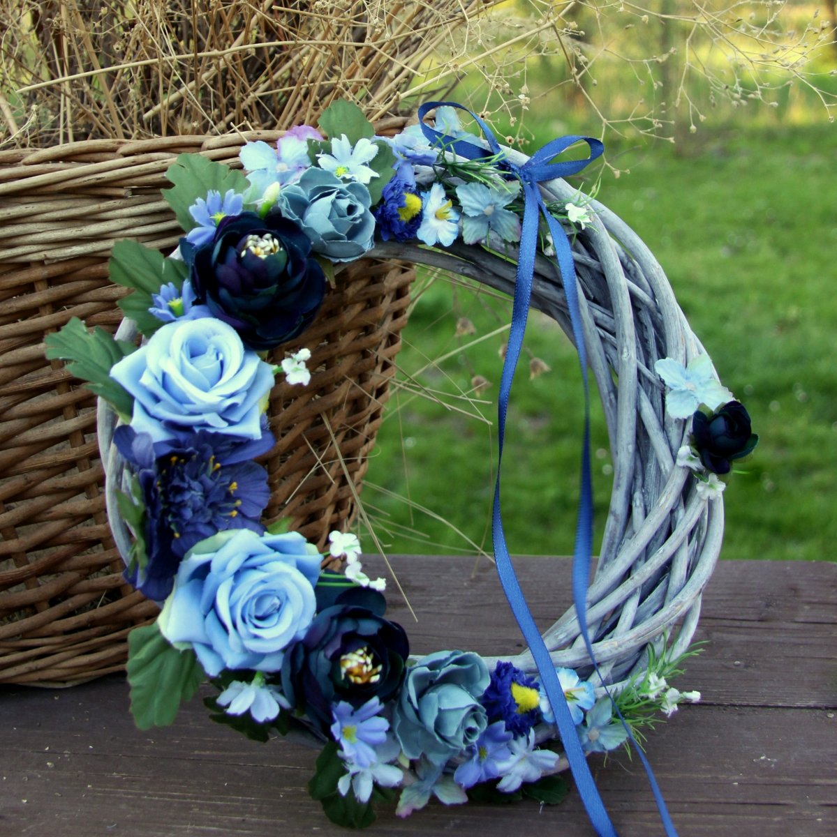 Blue Effect_věnec na dveře