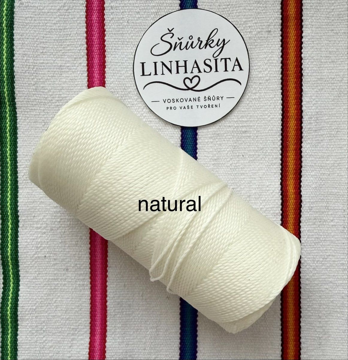 Linhasita 1 mm NATURAL celá cívka (smetanová)