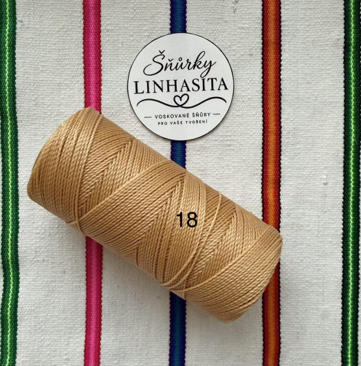 Linhasita 1 mm 18 celá cívka (tm. písková)