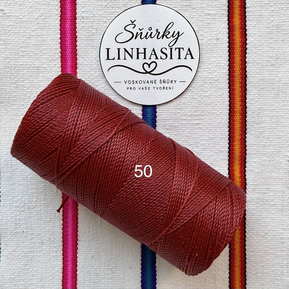 Linhasita 1 mm 50 celá cívka (červená)