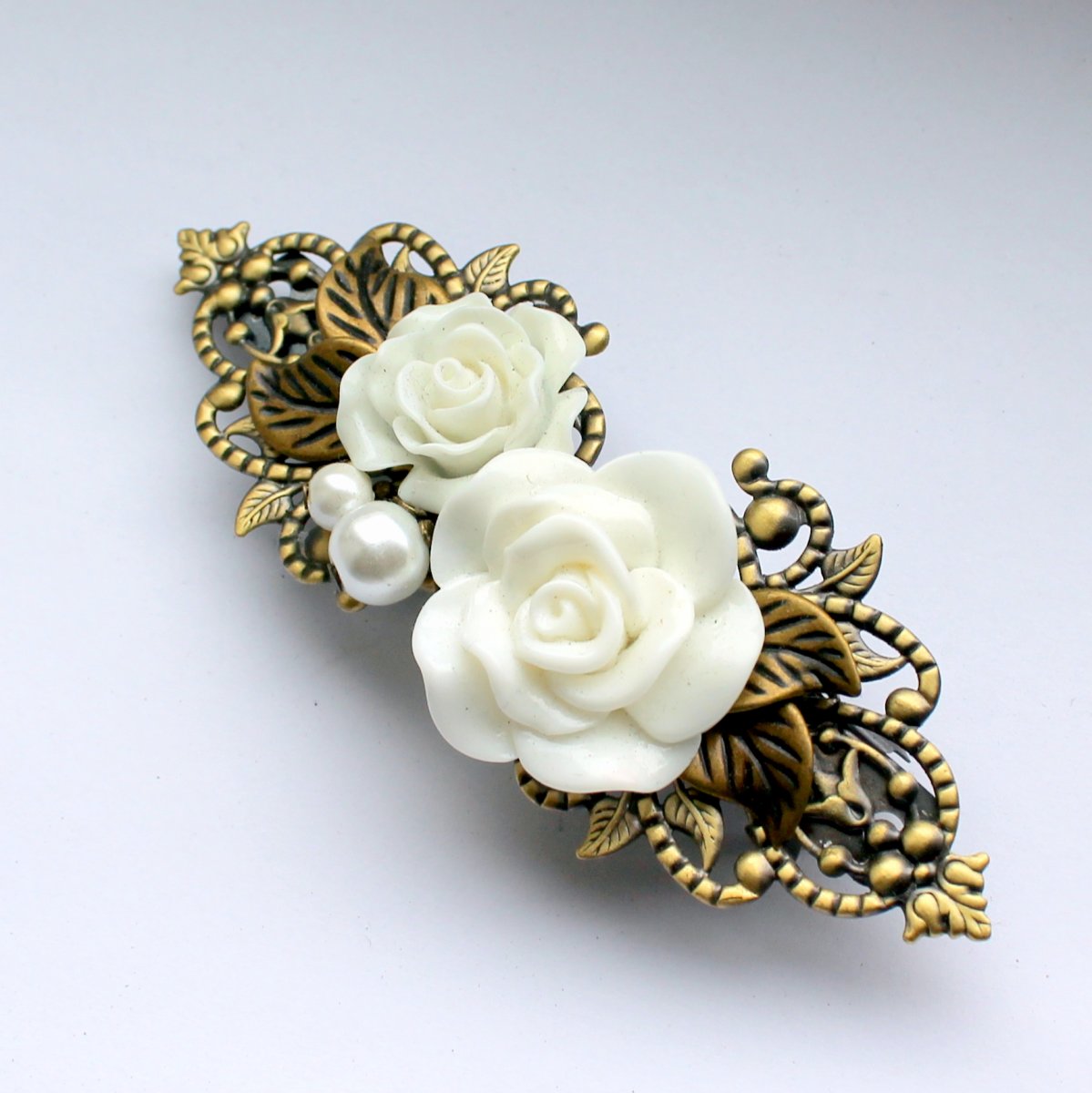 Květinová francouzská sponka do vlasů