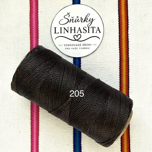 Linhasita 1 mm 205 celá cívka (tmavě hnědá)