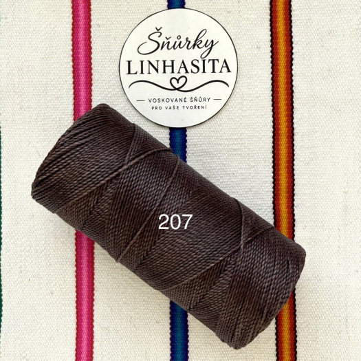 Linhasita 1 mm 207 celá cívka (tmavě hnědá)