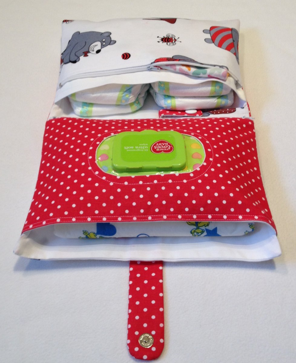 Plenkovník 4 v 1 - medvědi s puntíkem, 4 kapsy