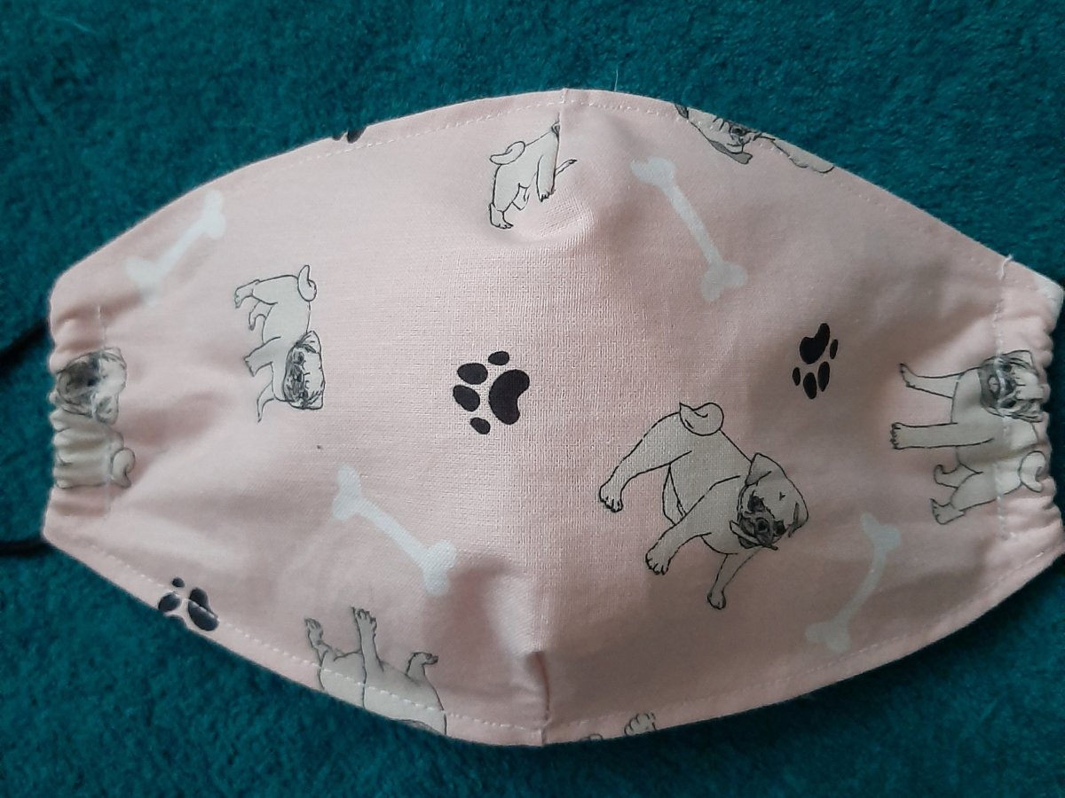 Rouška dětská s mopsíky 