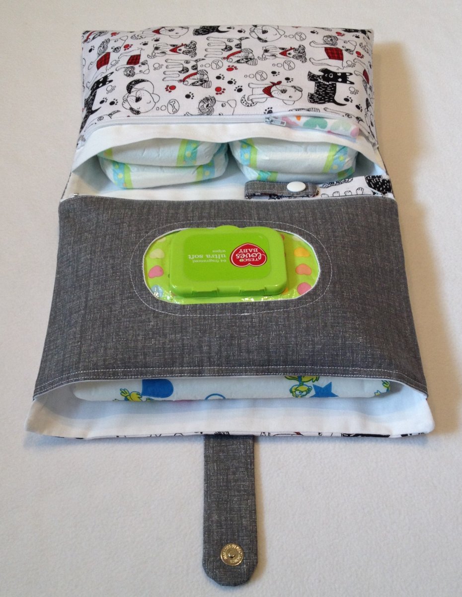 Plenkovník 4 v 1 - pejsci a šedá, 4 kapsy