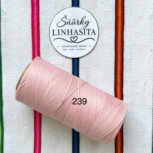 Linhasita 1 mm 239 celá cívka (jemně růžová)