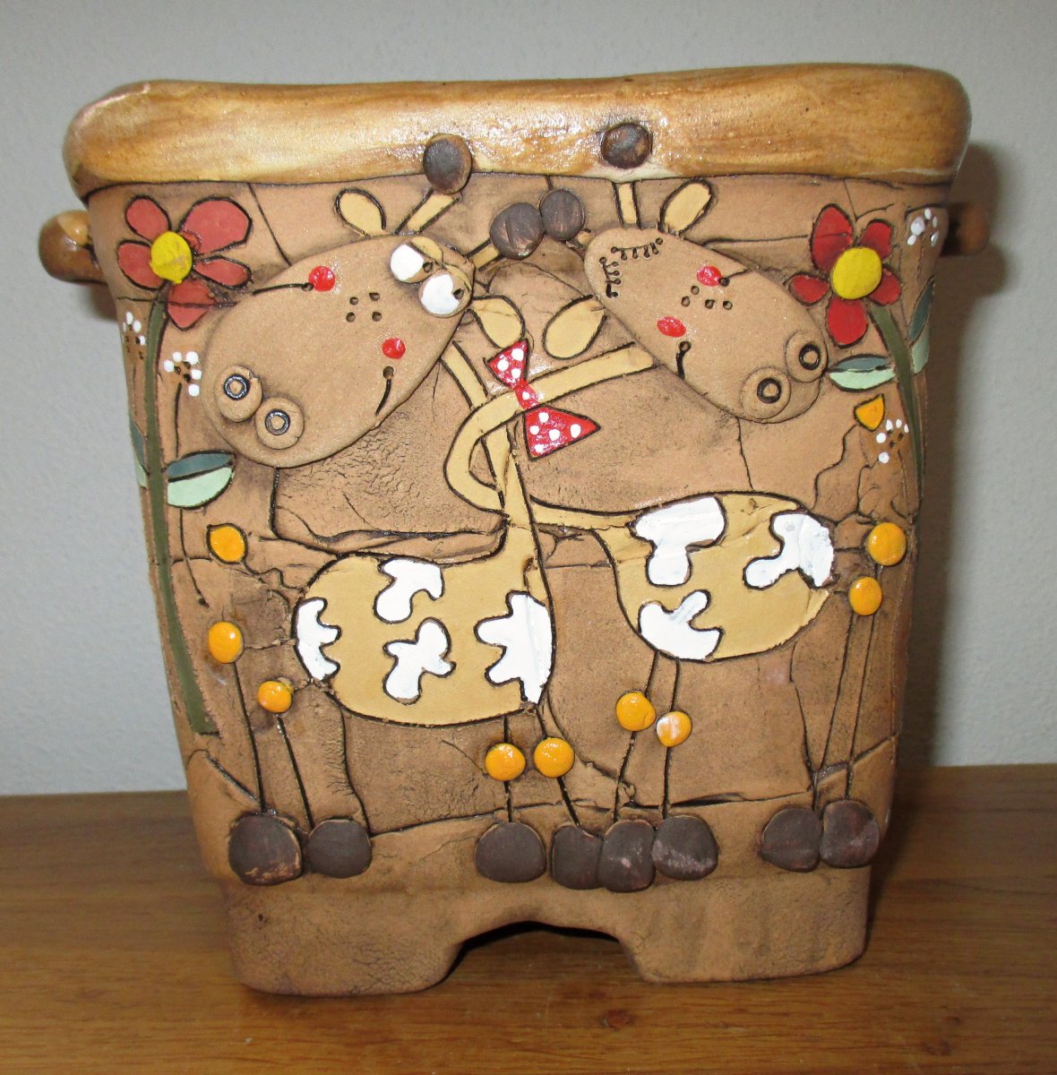 Hranatý obal na květináč - Žirafy