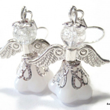 Náušnice - bílý anděl - andílek - andělíček