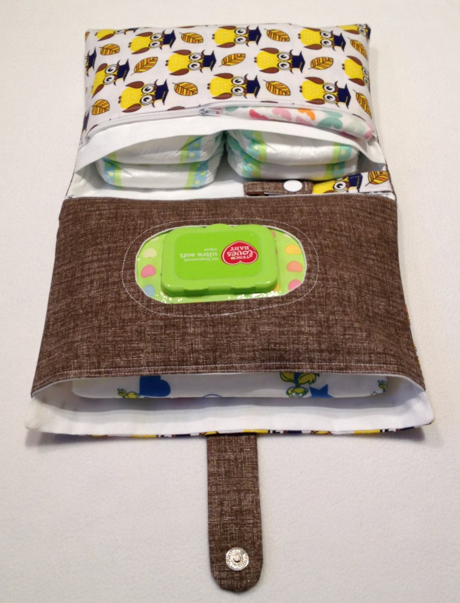 Plenkovník 4 v 1 - sovy a hnědá, 4 kapsy