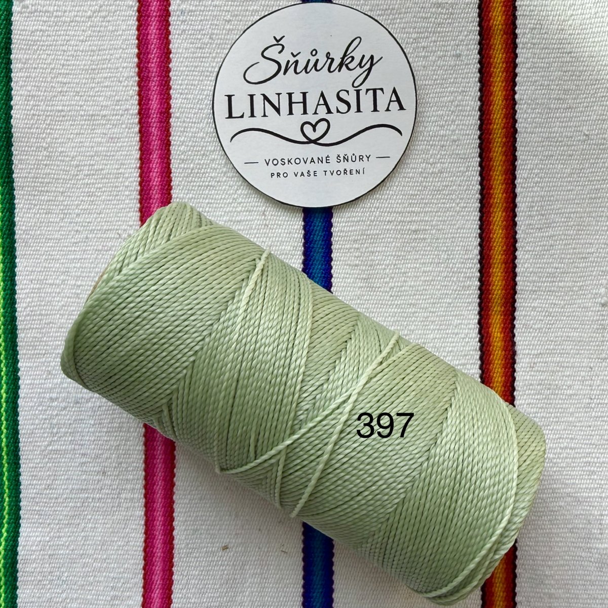 Linhasita 1 mm 397 celá cívka (pastelově zelená)
