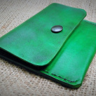 Malá kožená peněženka, trávově zelená
