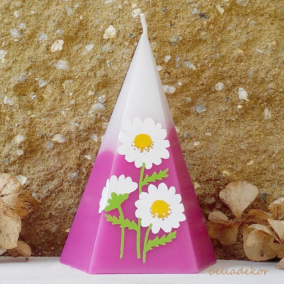 Svíčka malovaná - jehlánek