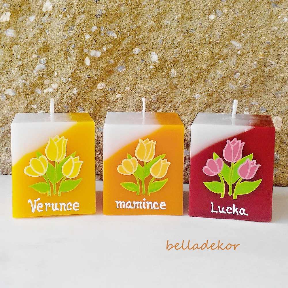 Svíčka se jménem - tulipány