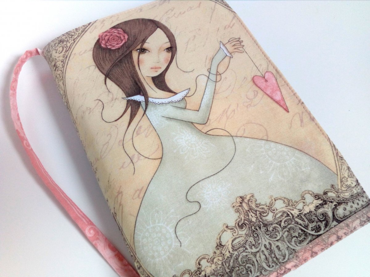 Obal na knihu/zápisník/diář - Romantická dívka