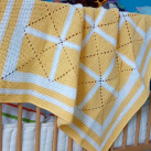 Háčkovaná deka pro miminko bílo-žlutá