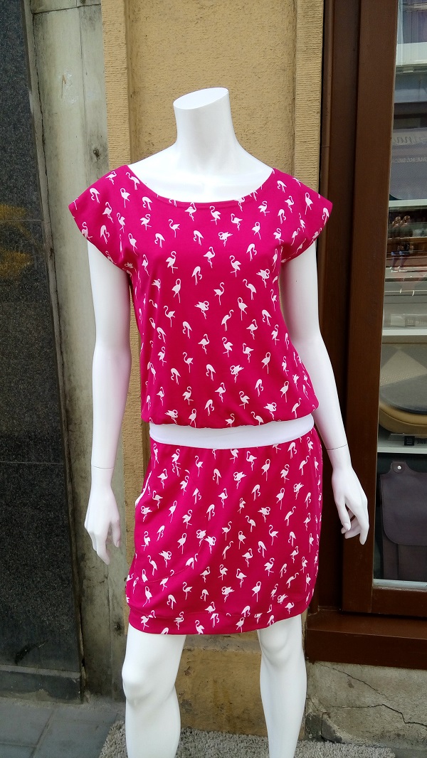 Šaty plameňáci na růžové vel. S/M