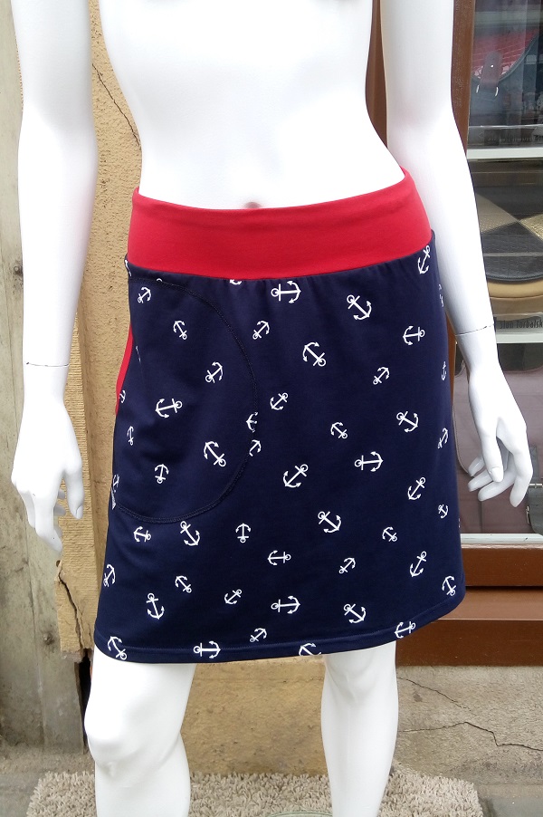 KOTVIČKOVÁ SUKNĚ S VELKOU KAPSOU M