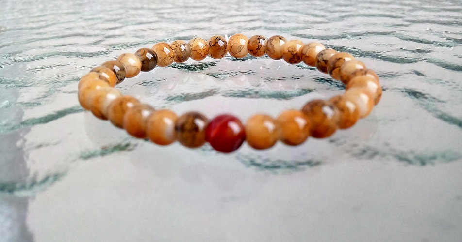 Náramek žlutobéžový s achátem