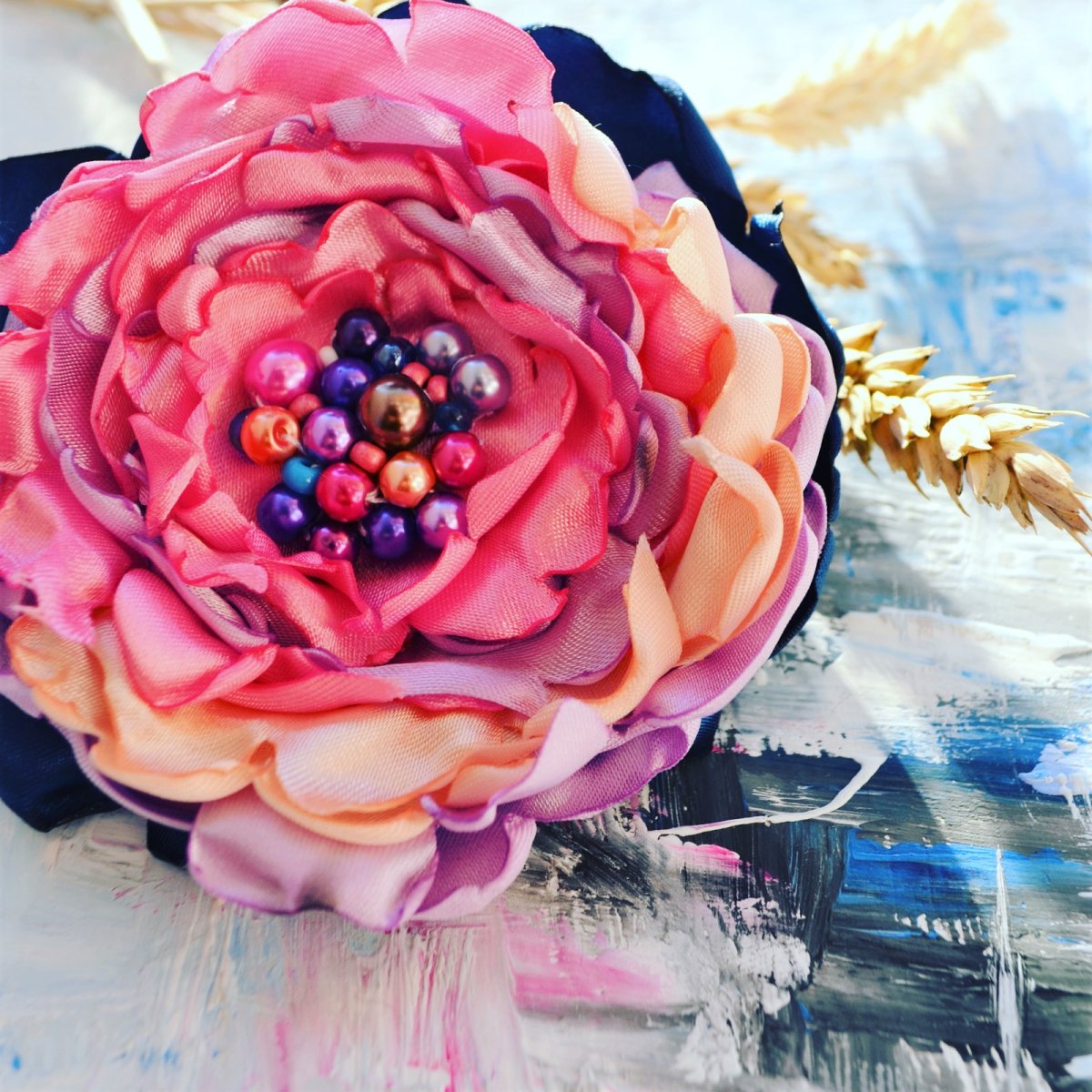 Brož i květ do vlasů Pivoňka