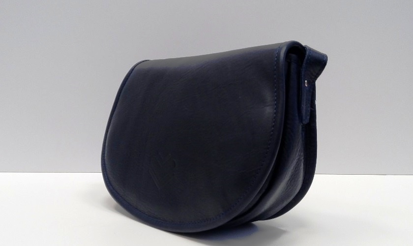 Malá kožená kabelka - tmavěmodrá