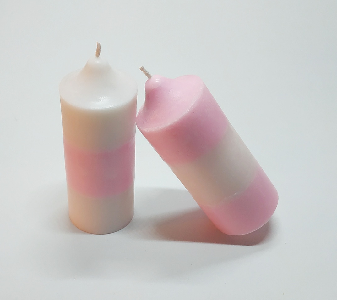 SVÍČKA "RŮŽOVÁ A BÍLÁ"