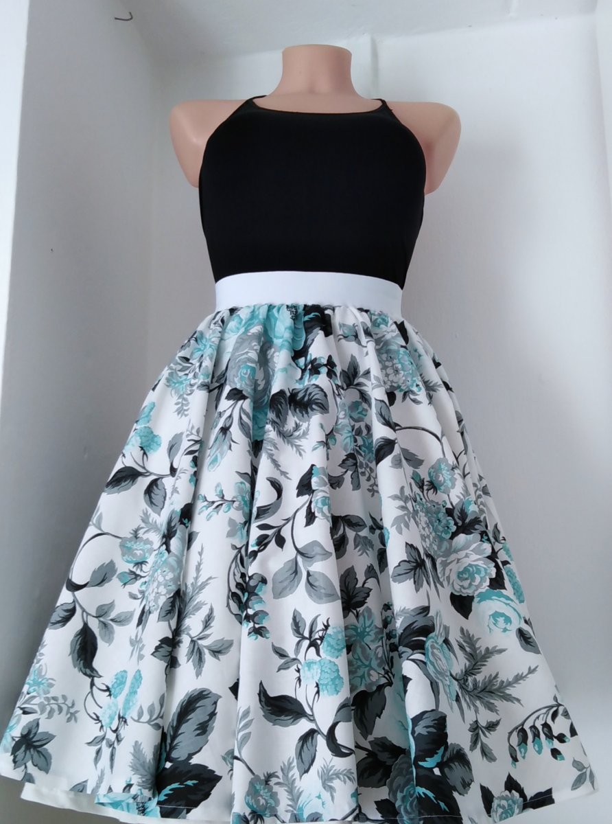 Sukně tyrkys ,šedá