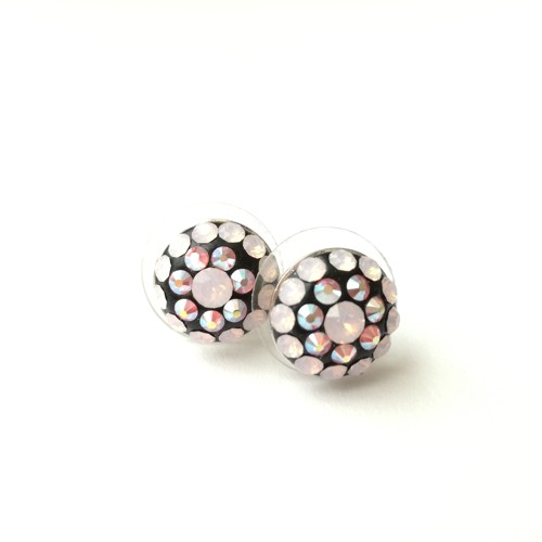 Růžovo-černé puzetky 10mm