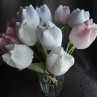 Šité tulipány růžové