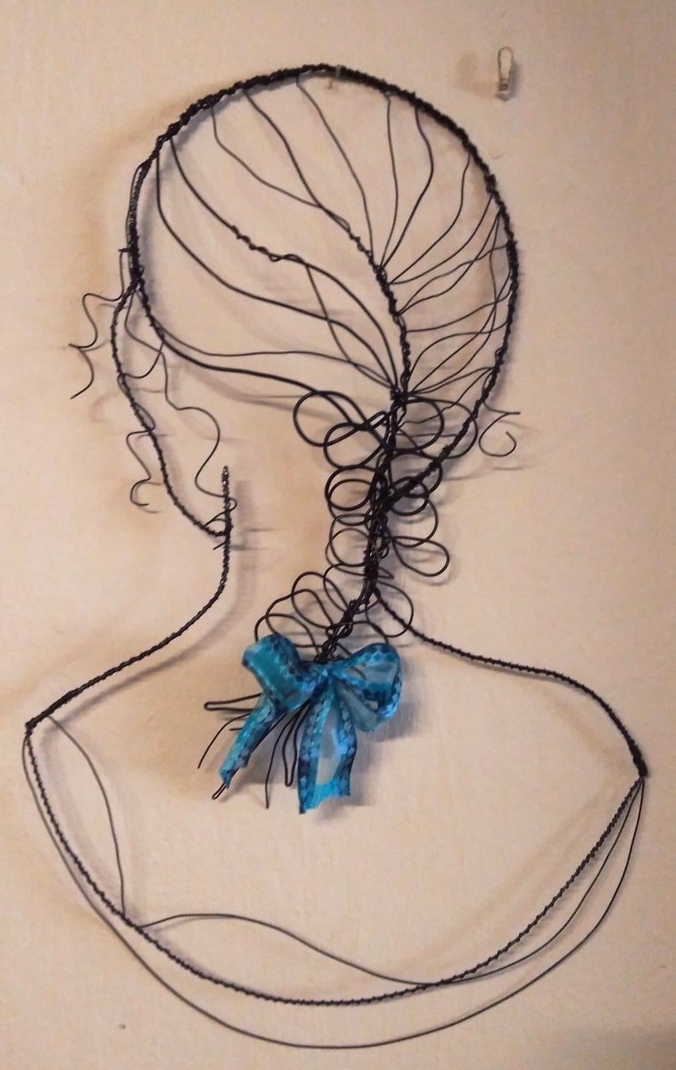 Závěs - Účes, cop se stužkou