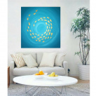 Malovaný obraz, abstrakce, zlaté rybičky