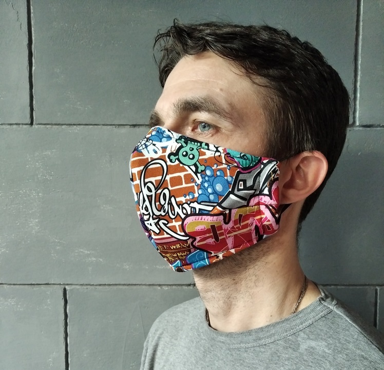 Rouška pánská - vzor graffiti - skladem