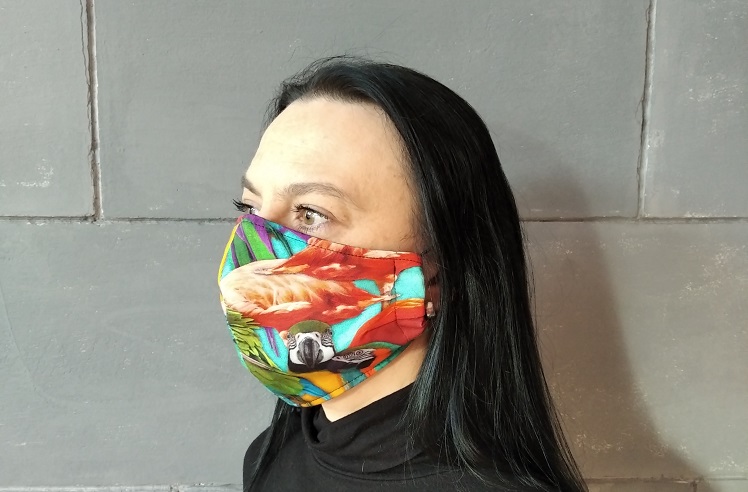 Rouška dámská - vzor ptáci - skladem