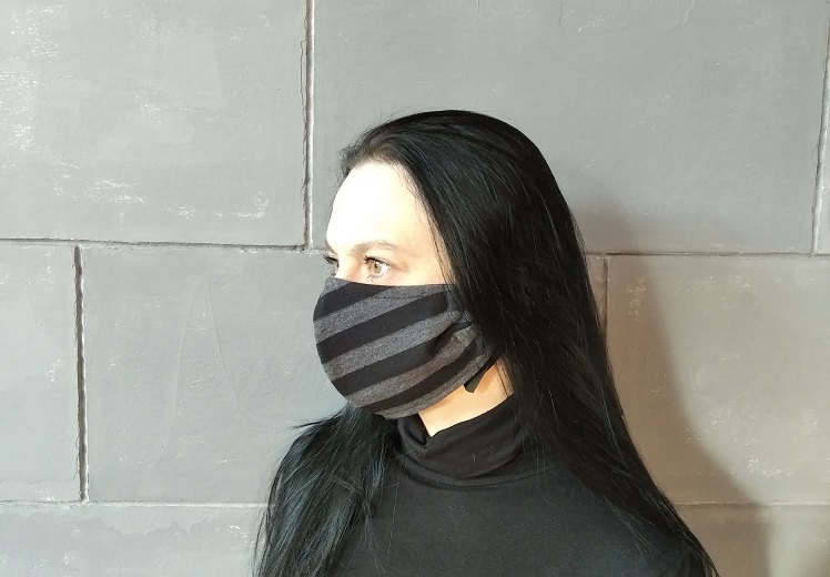 Rouška dámská - vzor pruhy - skladem 