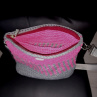Háčkovaná kabelka růžovo šedá