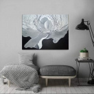 Malovaný  obraz, Černobílá abstrakce, poupě