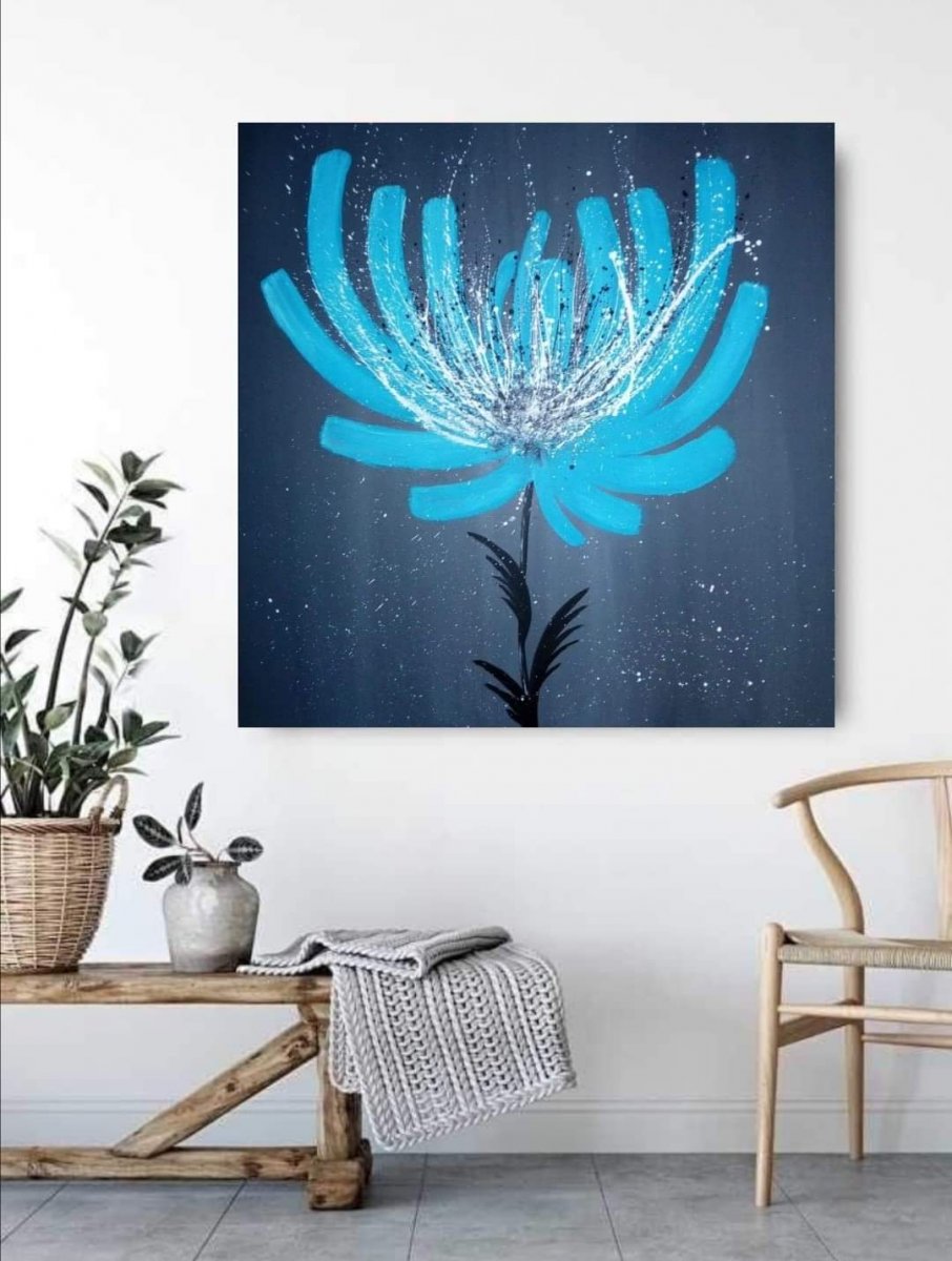 Malovaný obraz květina 