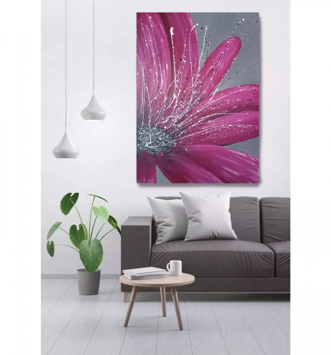 Malovaný obraz kopretina 