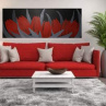 Malovaný  obraz, červené tulipány 