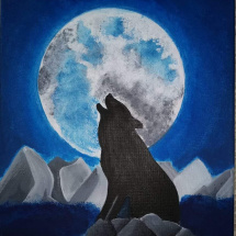 Malovaný obraz, vlk