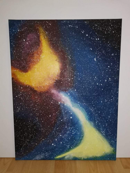 Malovaný  obraz, vesmír galaxie 3