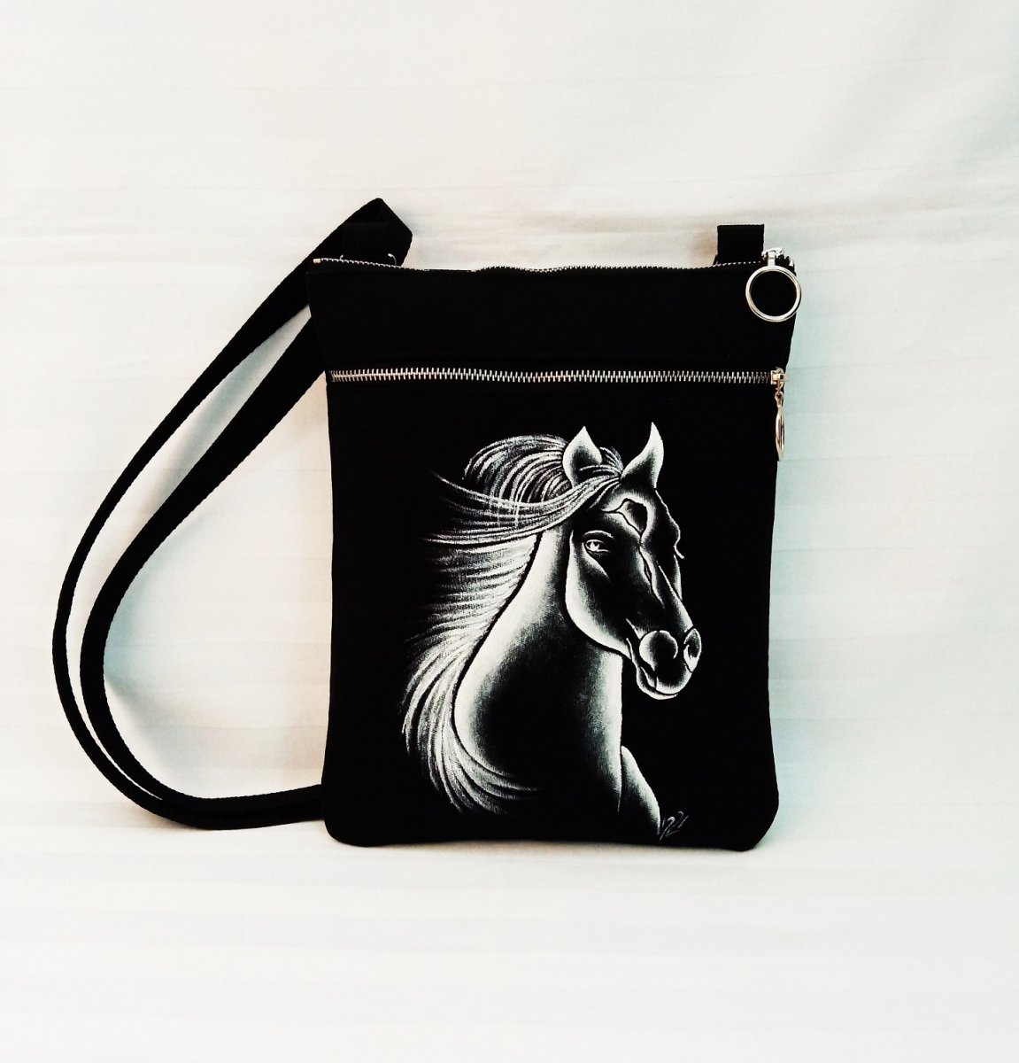  crossbody s kapsou-stříbrný kun- REZERVACE!!!