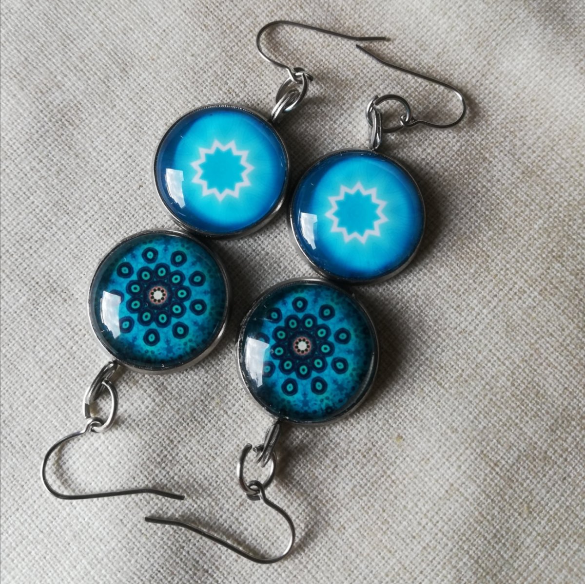 Náušnice mandalky-ocel