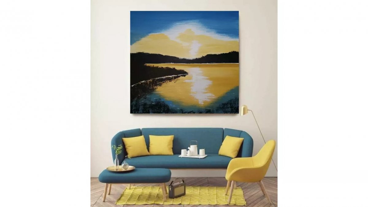 Obraz, abstrakce, Západ slunce 