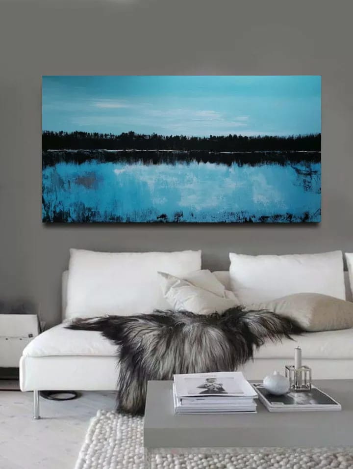Obraz, blankytná krajinka